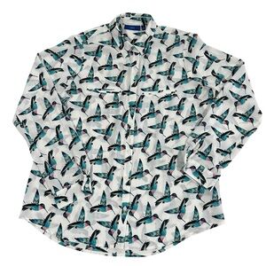 APT. 9 Hummingbird‎ Print Long Sleeve Blouse Size Medium